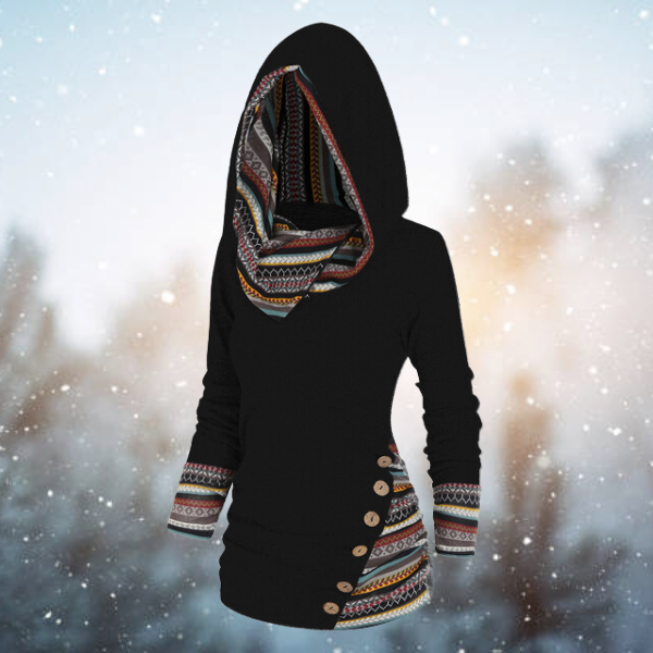 Tribale Hoodie met Geometrisch Patroon – Naïma