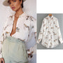 Didi Tiermuster Bluse | Eine elegante, satinierte Damenbluse