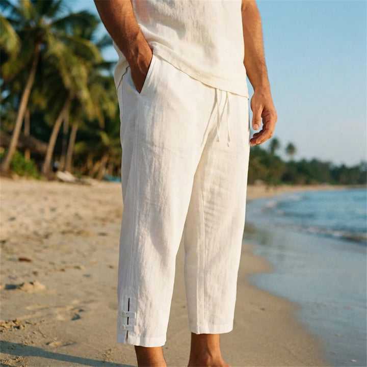 Ankle-Length Drawstring Casual Pants - Adam