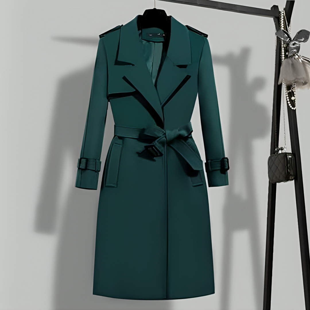Dames Trenchcoat met Taille & Knoopsluiting – Sophia