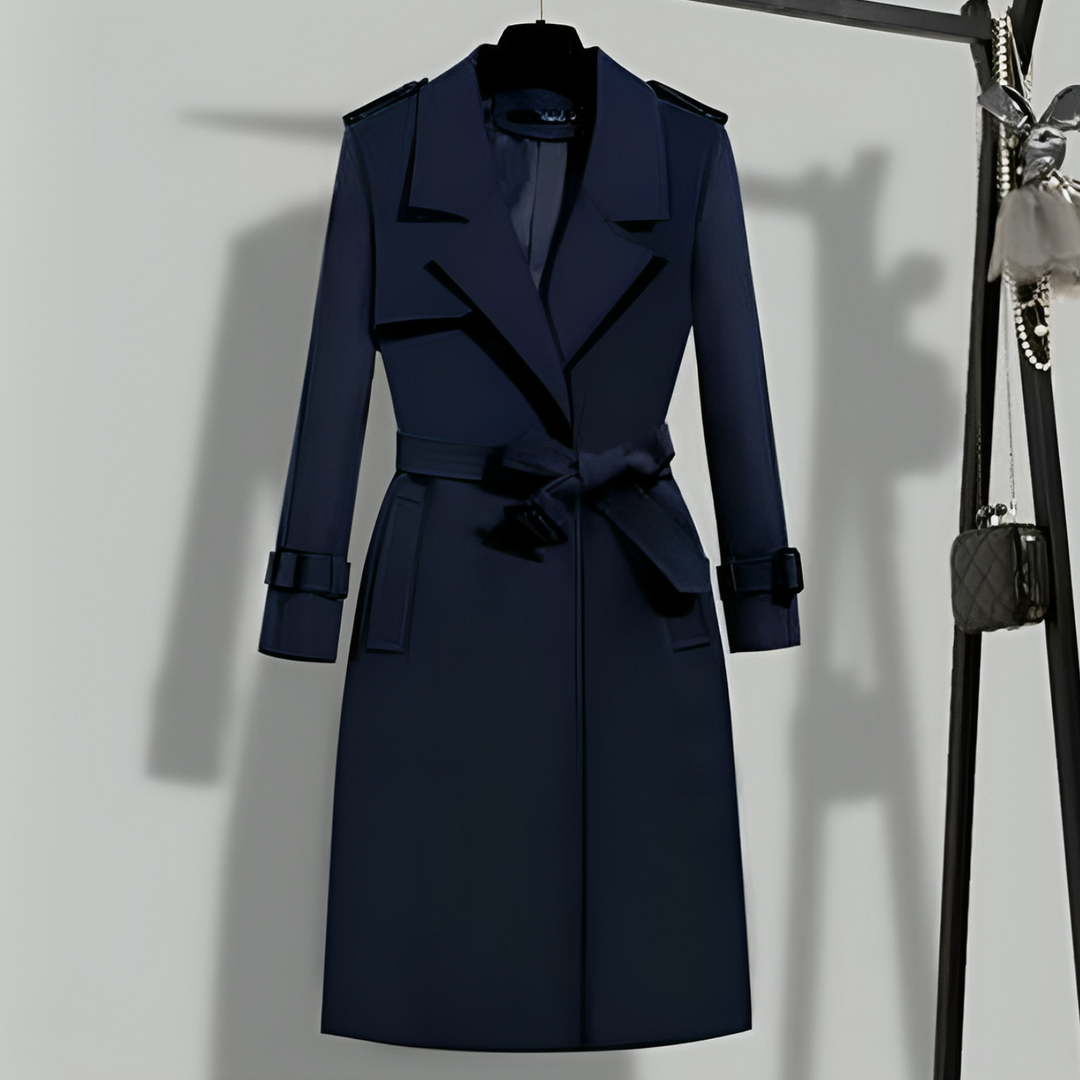 Dames Trenchcoat met Taille & Knoopsluiting – Sophia