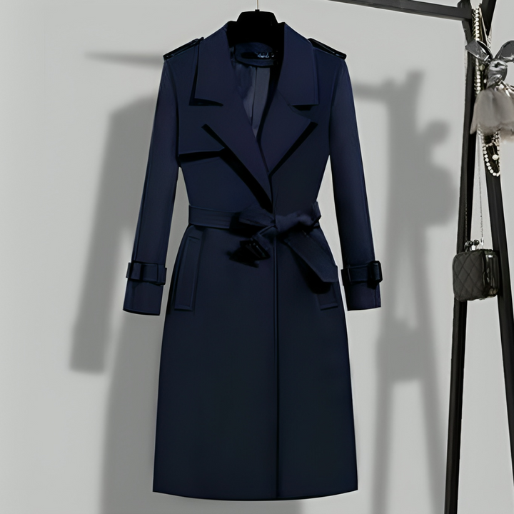 Dames Trenchcoat met Taille & Knoopsluiting – Sophia