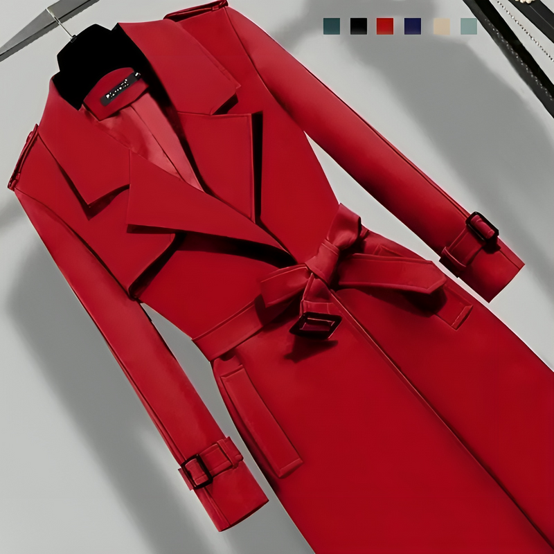 Dames Trenchcoat met Taille & Knoopsluiting – Sophia