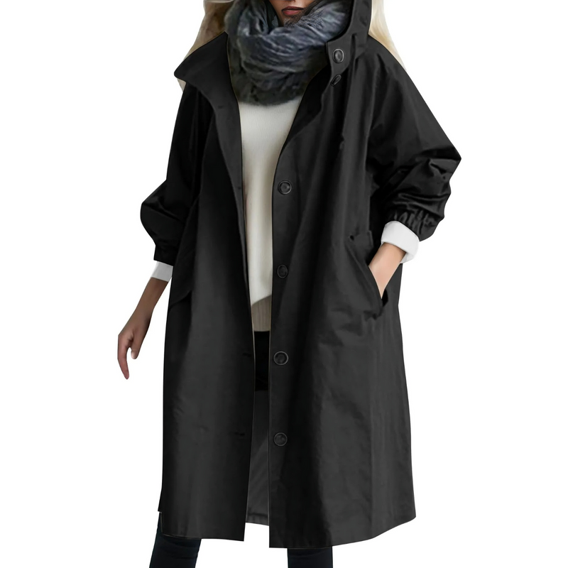 Winddichter Damen-Trenchcoat mit Kapuze - Luna