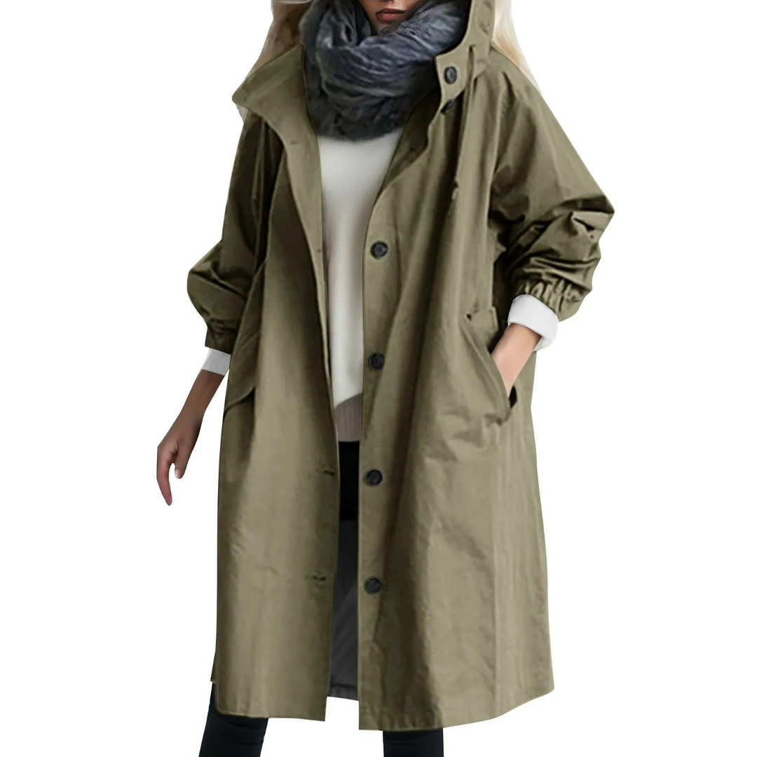 Winddichter Damen-Trenchcoat mit Kapuze - Luna