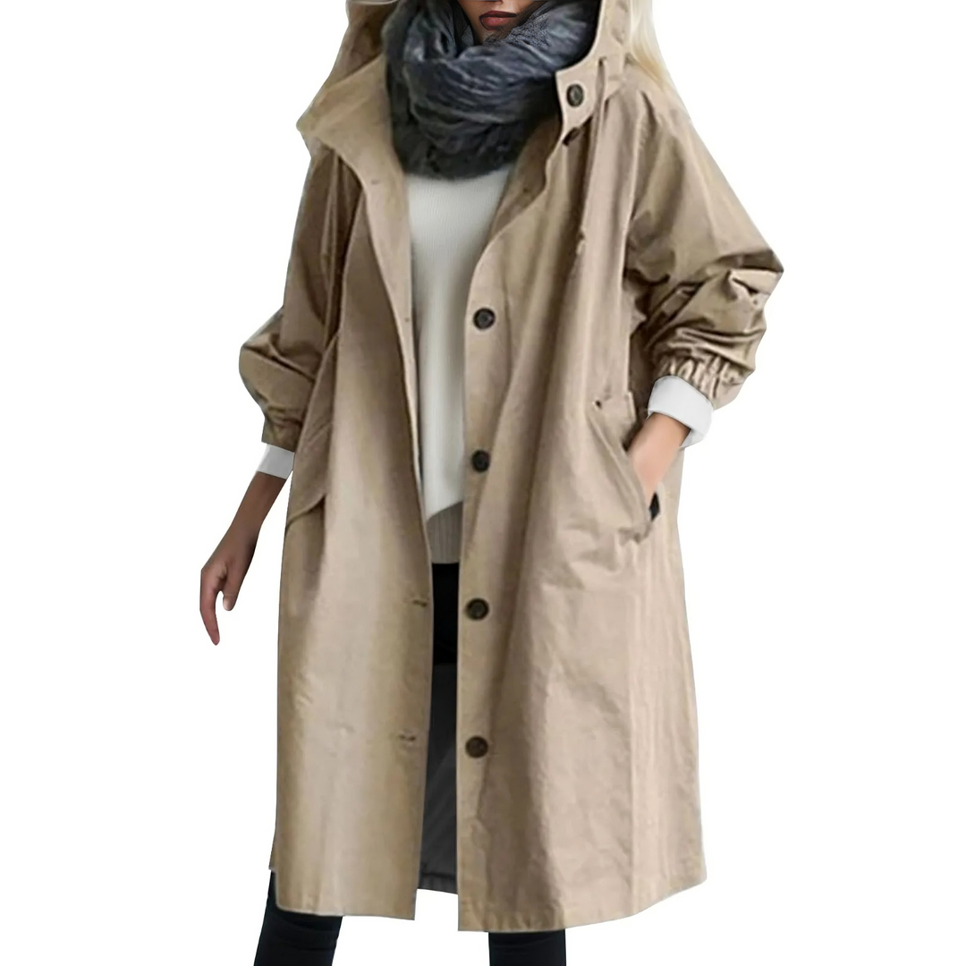 Winddichter Damen-Trenchcoat mit Kapuze - Luna