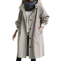 Winddichter Damen-Trenchcoat mit Kapuze - Luna