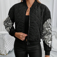 Trendy Zwarte Dames Bomberjack met Rits - Rivka