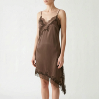 Asymmetric Lace Slip Dress -  Mable