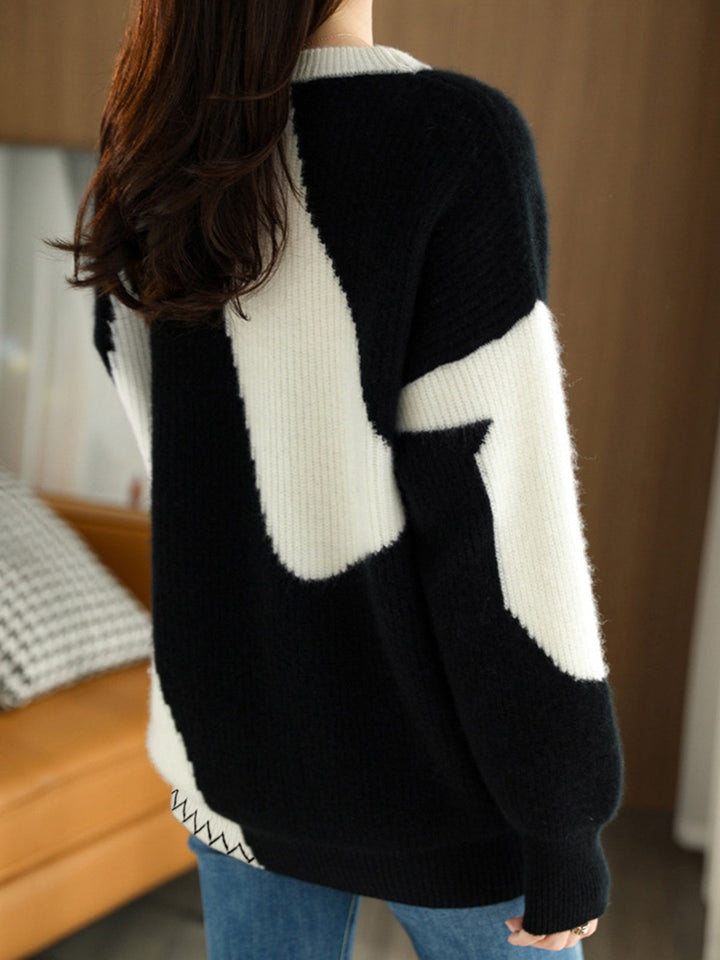 Oversize Zebra-Print Pullover für Damen - Lyla