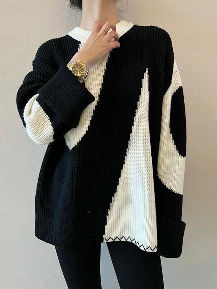 Oversize Zebra-Print Pullover für Damen - Lyla