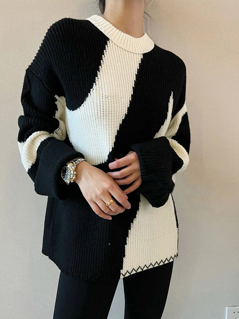 Oversize Zebra-Print Pullover für Damen - Lyla