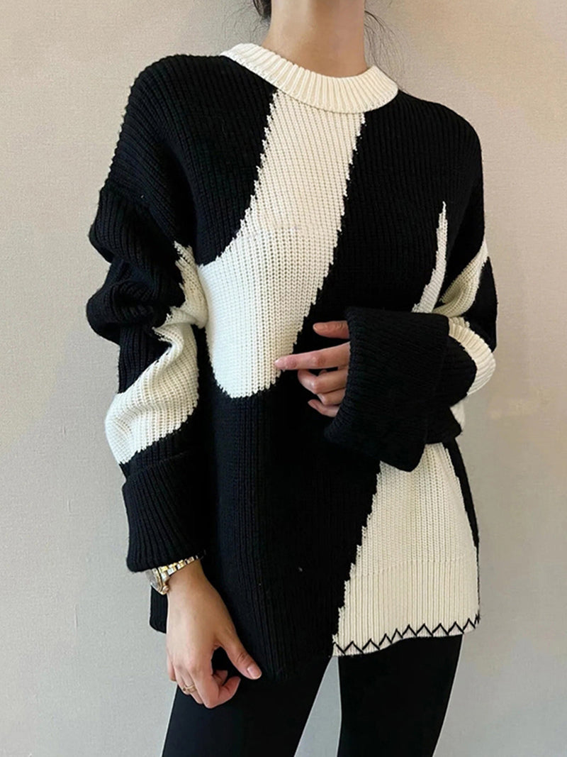 Oversize Zebra-Print Pullover für Damen - Lyla