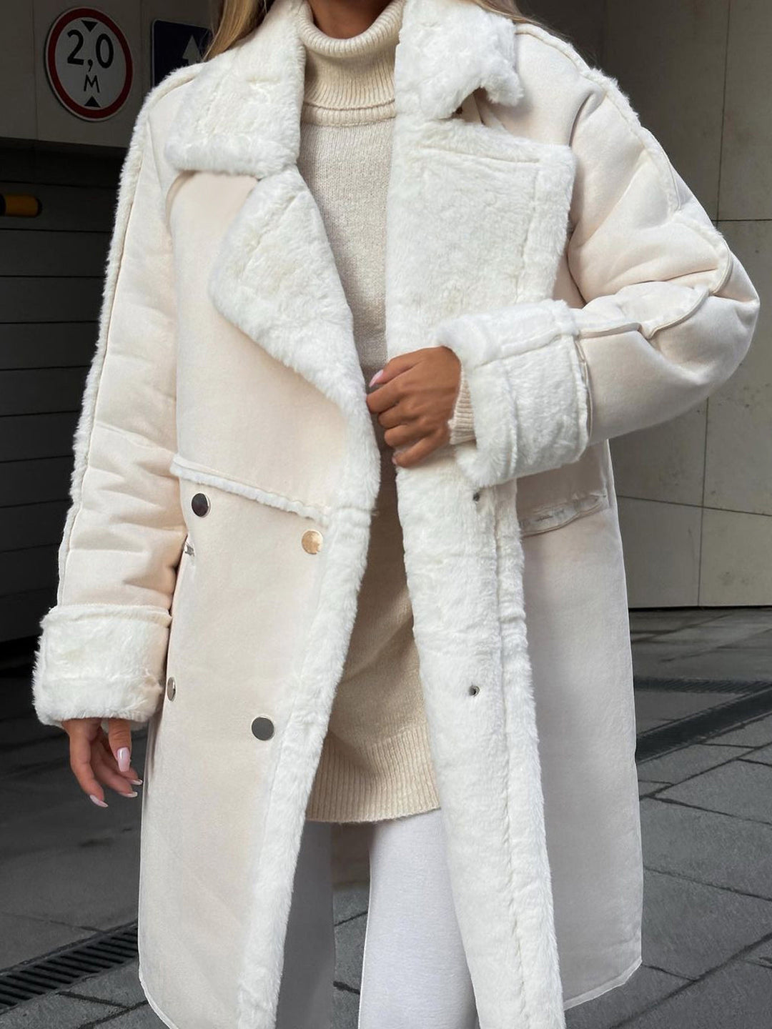 Stilvolle lange Polar-Fleece-Damenjacke - Ava