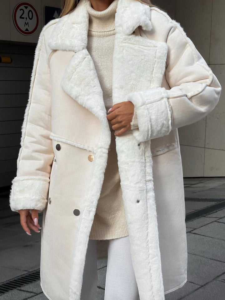 Stilvolle lange Polar-Fleece-Damenjacke - Ava
