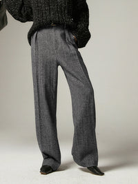 Graue Weite Hose für Damen - Alessia