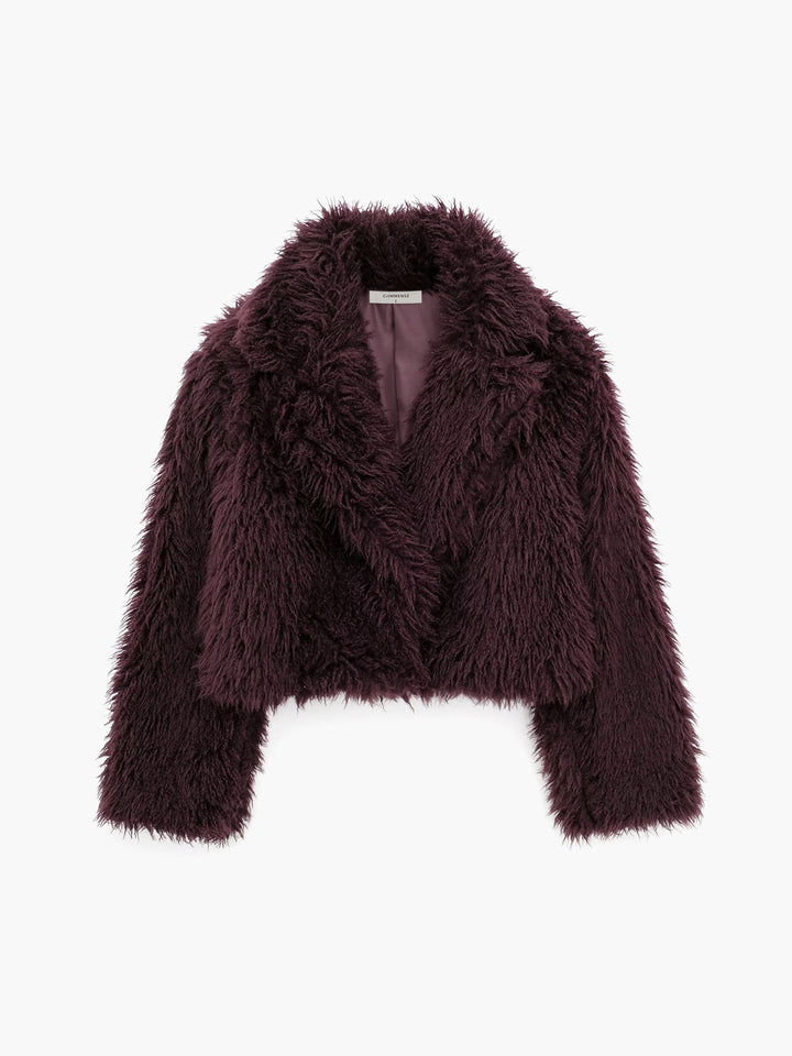 Flauschige Kurzjacke aus Kunstfell - Lina