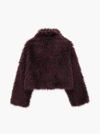Flauschige Kurzjacke aus Kunstfell - Lina