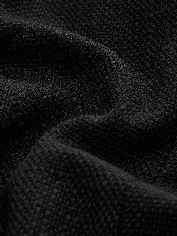 Schwarzer Tweed-Blazer mit Goldknöpfen - Camille