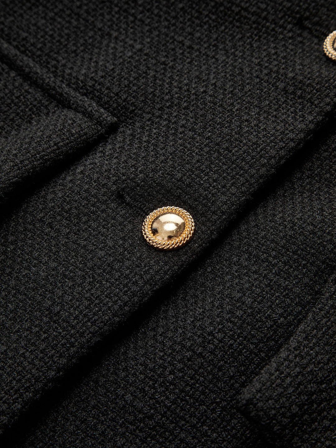 Schwarzer Tweed-Blazer mit Goldknöpfen - Camille