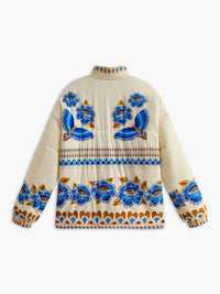 Boho Wintermantel mit Print und Reißverschluss - Zahara