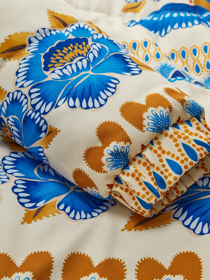 Boho Wintermantel mit Print und Reißverschluss - Zahara