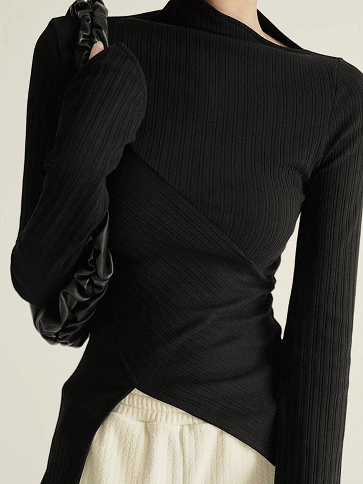 Asymmetrischer Pullover mit Schnitt für Damen - Amelia