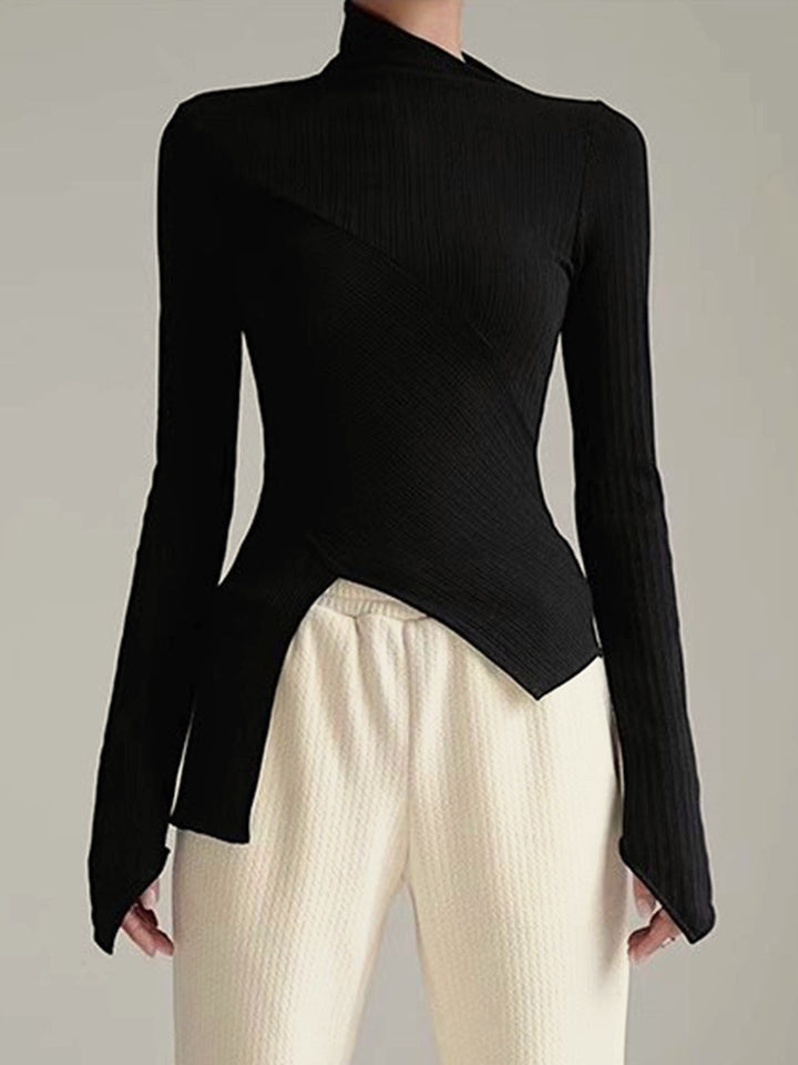 Asymmetrischer Pullover mit Schnitt für Damen - Amelia