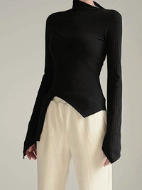 Asymmetrischer Pullover mit Schnitt für Damen - Amelia