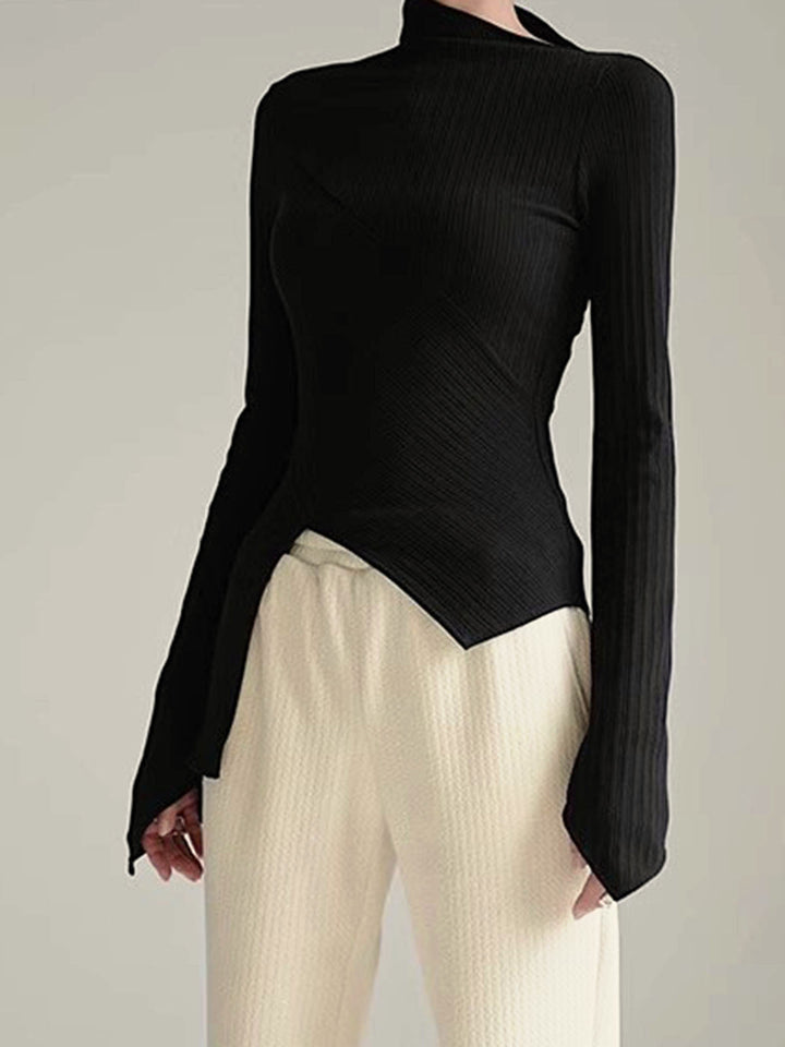 Asymmetrischer Pullover mit Schnitt für Damen - Amelia