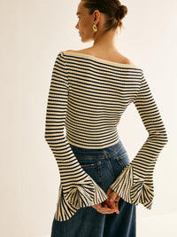 Cold-Shoulder Gestreiftes Shirt für Damen - Selene