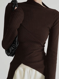 Asymmetrischer Pullover mit Schnitt für Damen - Amelia