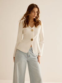 Weißer Slimfit Damen-Blazer - Clara