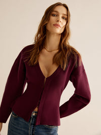 Pullover mit V-Ausschnitt für Damen - Celeste