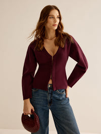 Pullover mit V-Ausschnitt für Damen - Celeste