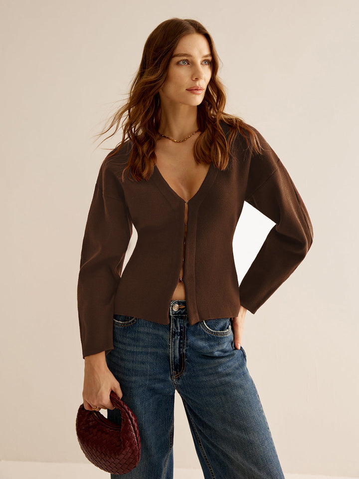 Pullover mit V-Ausschnitt für Damen - Celeste