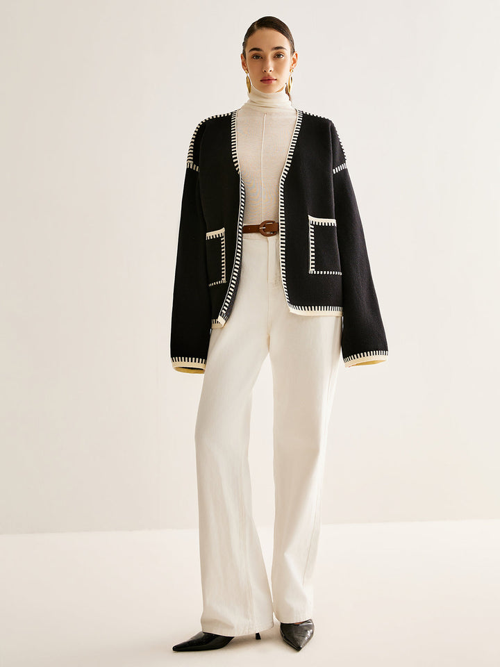 Gebundene Strickjacke mit Gürtel für Damen - Celine