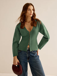 Pullover mit V-Ausschnitt für Damen - Celeste