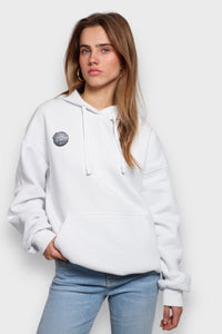 Weißer Damen-Hoodie mit Discokugel-Print - BellaShine