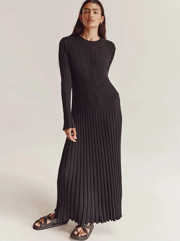 Gracie Gestricktes Maxikleid | Eng & schmeichelhaft