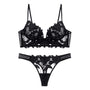 Sexy Französisches Spitzen-Dessous Set | Mit tiefem V-Ausschnitt
