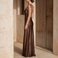 Backless Floor-Length Slip Dress -  Opal