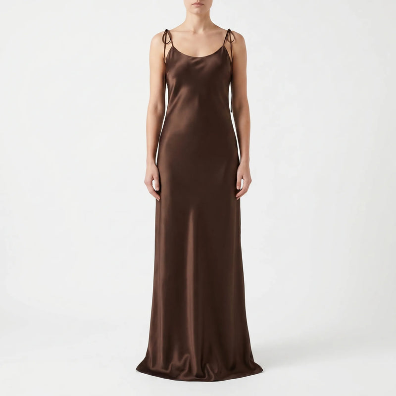 Backless Floor-Length Slip Dress -  Opal