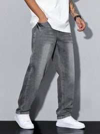 Baggy Jeans - Wide Fit Denim Pants with Washed Look 3
