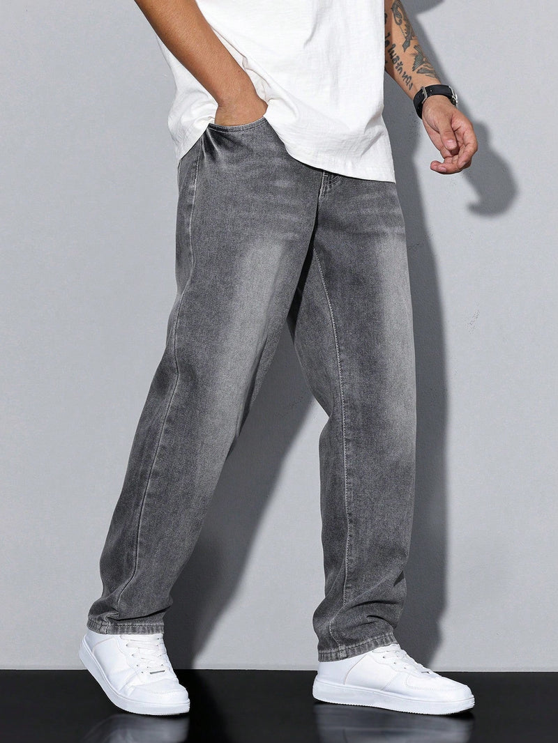 Baggy Jeans - Wide Fit Denim Pants with Washed Look 3