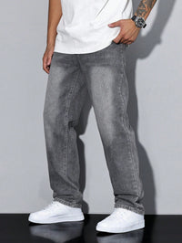 Baggy Jeans - Wide Fit Denim Pants with Washed Look 1