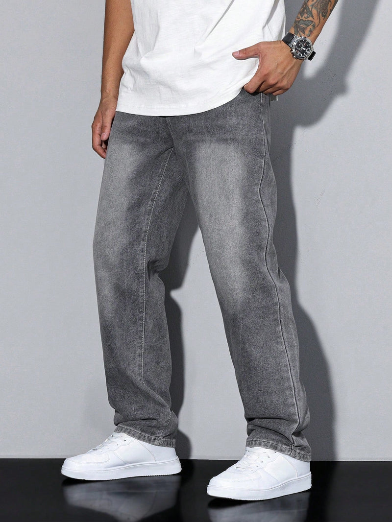 Baggy Jeans - Wide Fit Denim Pants with Washed Look 1