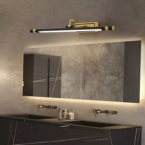 Luxuriöse schwarz-goldene Spiegel-Leuchte – LumoGold
