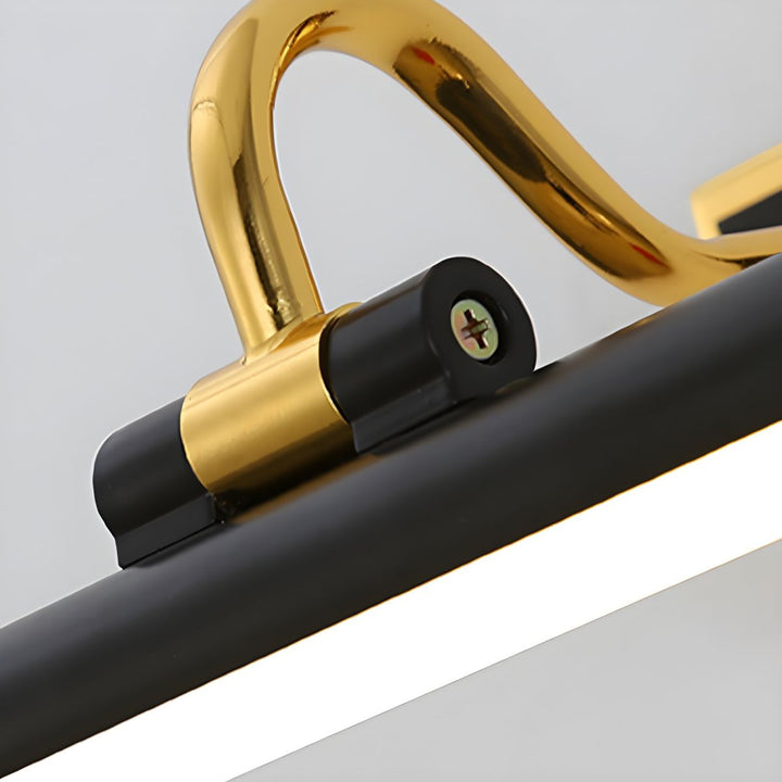 Luxuriöse schwarz-goldene Spiegel-Leuchte – LumoGold