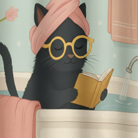 Bedruckter Lustiger Badevorhang - Purrshower